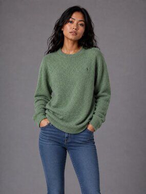 Wool Blend Original vintage Penguin Sweater W/ M Green Crew Neck Knit